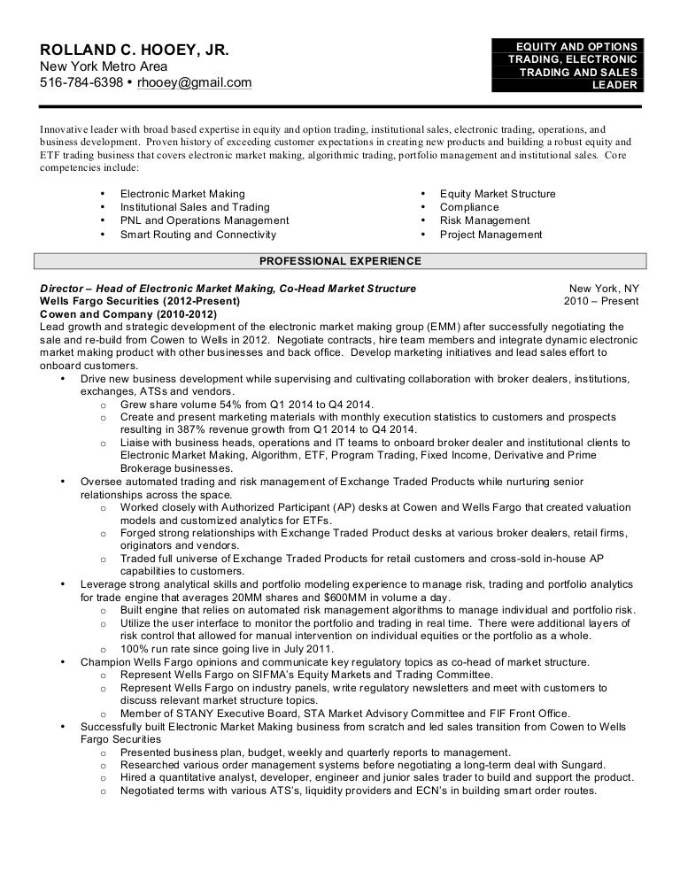 equity trader resume