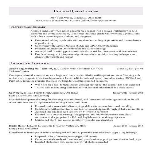 Cynthia Lanning Resume 02-15-16