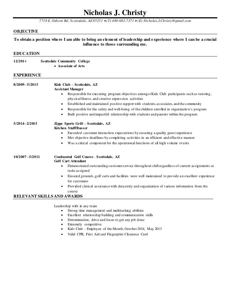 Nick Christy Resume