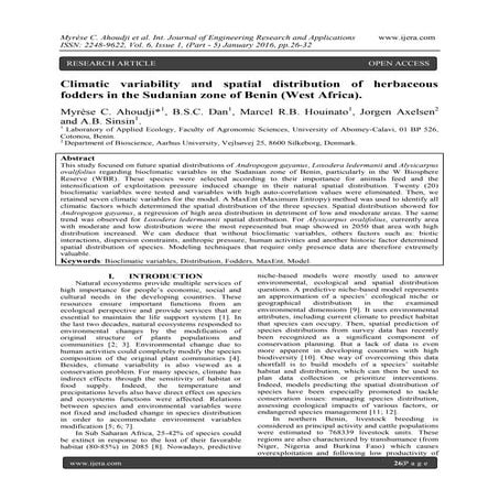 Climatic variability and spatial distribution of herbaceous fodders in the Su...