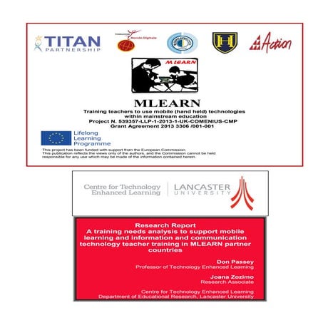 Passey & Zozimo 2014, MLEARN Research Report WP5, European Commission