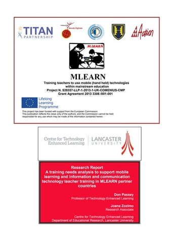 Passey & Zozimo 2014, MLEARN Research Report WP5, European Commission