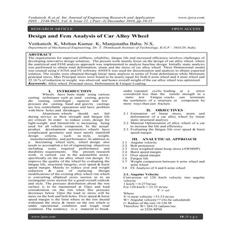 Design and Fem Analysis of Car Alloy Wheel