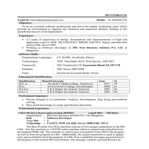 Resume_Devendran_3.7 Years Exp