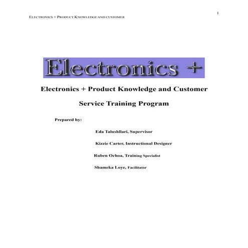 Electronics + Training Program