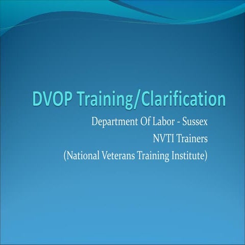 DVOP Training 2