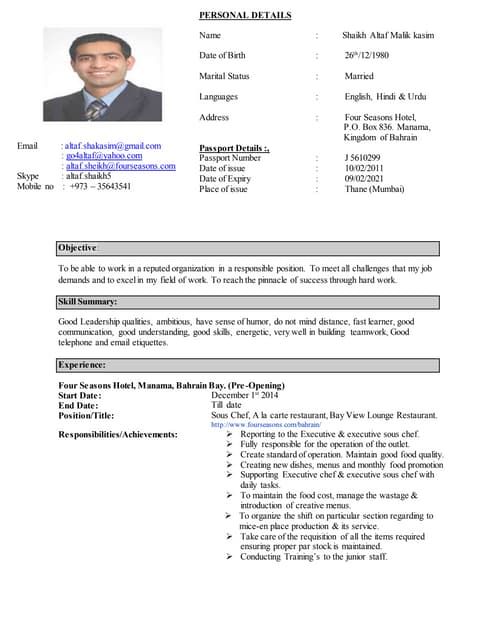 Chef Keith Recommendation Letter | DOCX