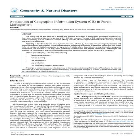 Application of remote Sensing and GIS in forest monitoring | PPTX