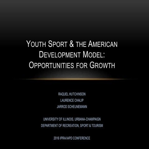 Youth Sport and the ADM: Opportunities for Growth