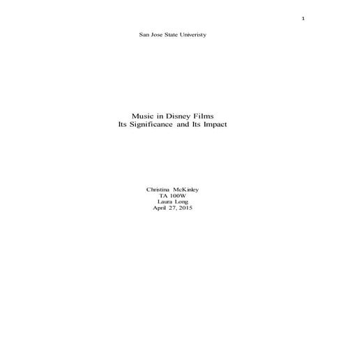 Music in Disney Films