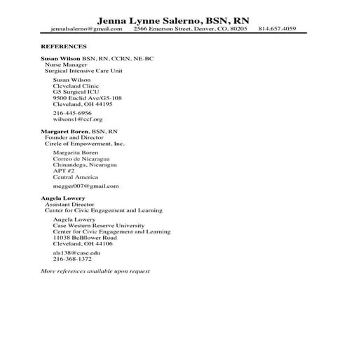 Salerno, J. L. References