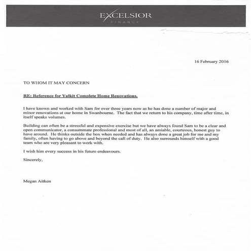 Reference letter Megan
