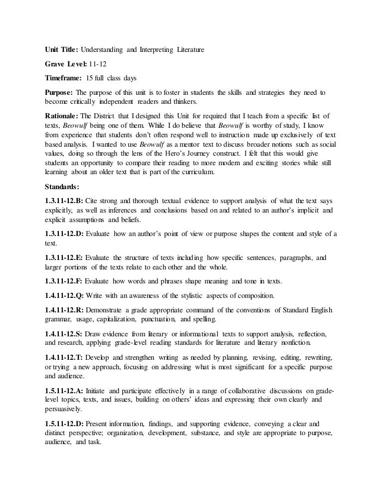 Beowulf Unit Final