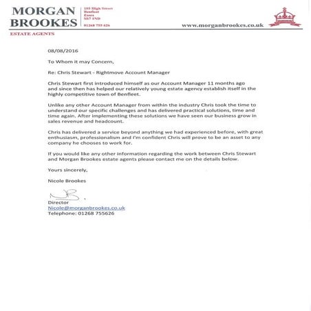 morganbrookes.co.uk Testimonial