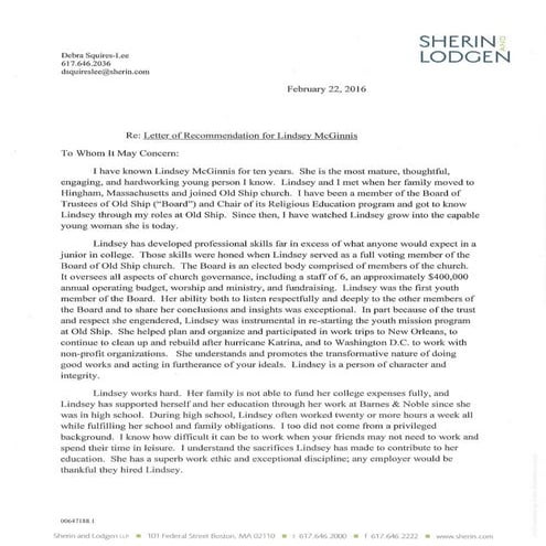 Kristin Letter of Recommendation | PDF