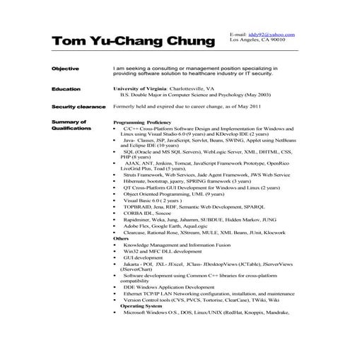 yuchung Resume LA