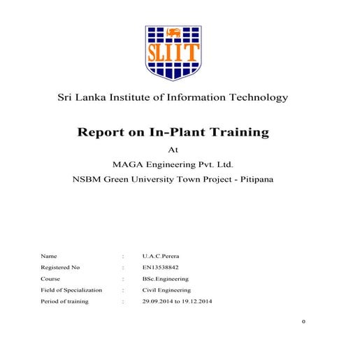 INDUSTRIAL ATTACHMENT REPORT By Innocent Nsengimana | PDF