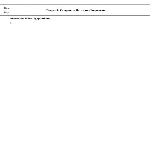Comprehensive Overview of Computer Hardware Components for Class VII ...