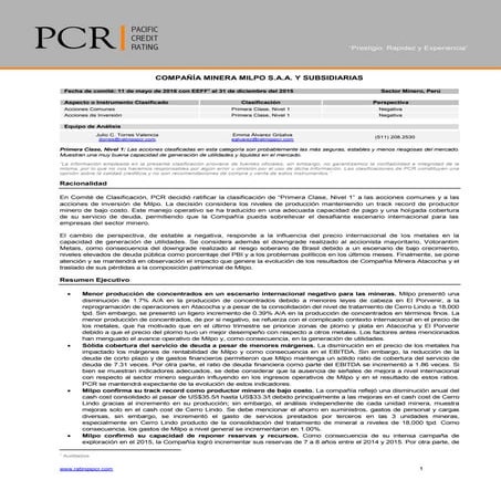 Milpo - Diciembre 2015