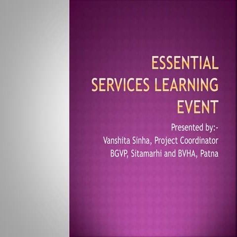 Essential SERVICES Learning event1