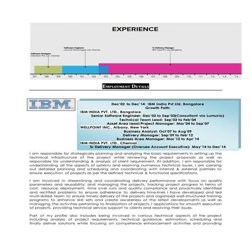 My EXPERIENCE Description