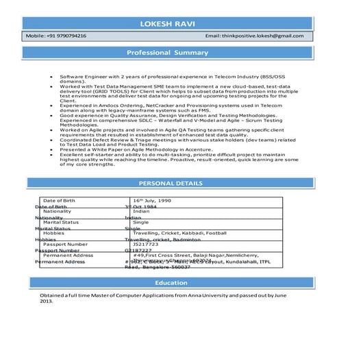 lokesh Resume