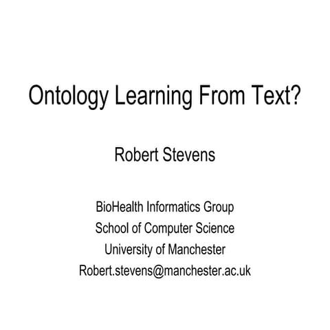 Ontology learning from text