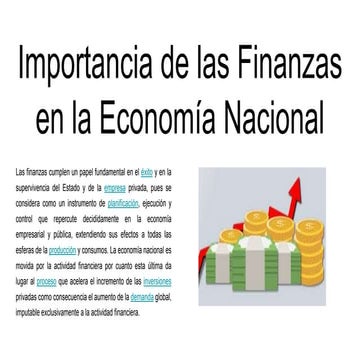 Importancia de las finanzas en la economía nacional | PPTX