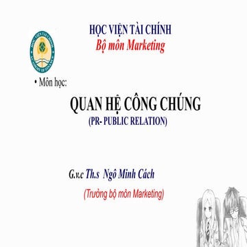 Chương 7(cuối): PR (Quan hệ cộng đồng)