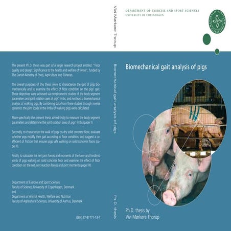 Thesis Thorup 2007 Biomechanical gait analysis in pigs