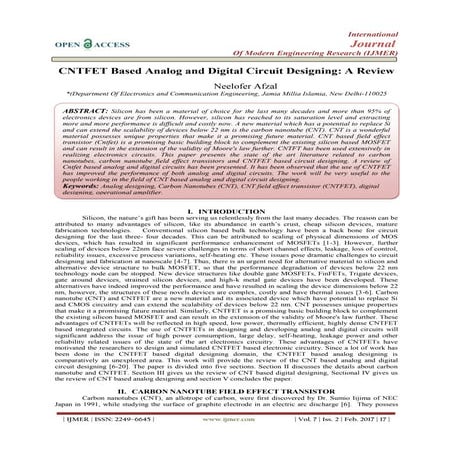 CNTFET Based Analog and Digital Circuit Designing: A Review
