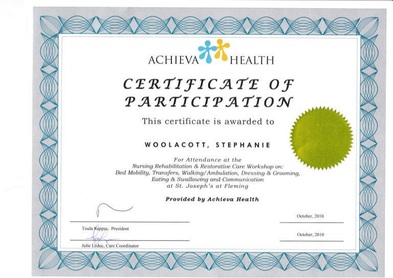 Nursing Rehabilitation & Restorative Care Certificate