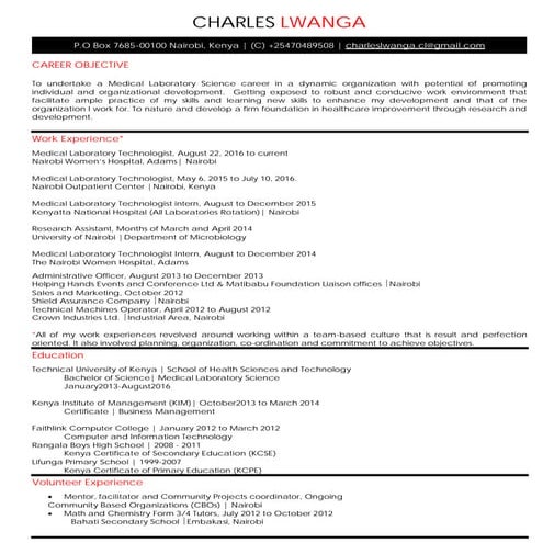 Charles Lwanga CV | PDF
