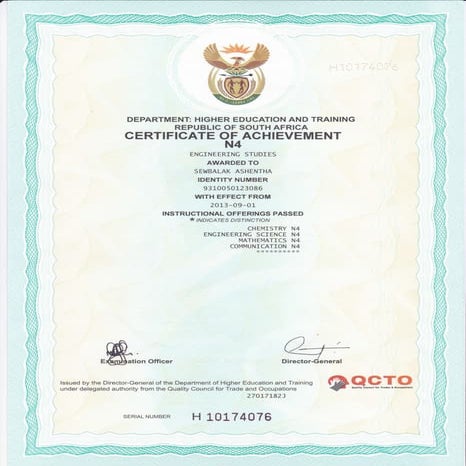 N4 Certificate