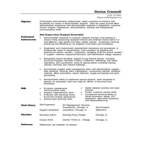 Denise Creswell resume