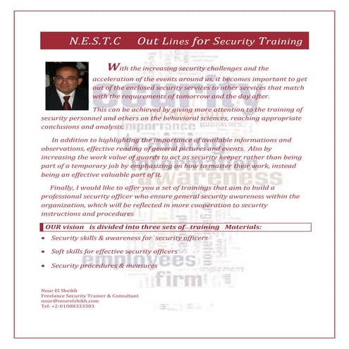 Nour ELshikh  Out Lines For Security Training...