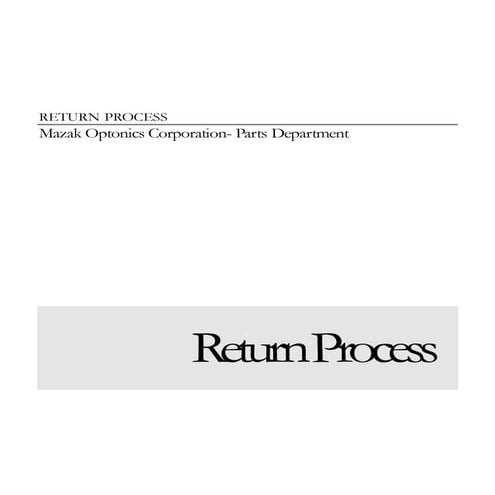 SOP of Return Process
