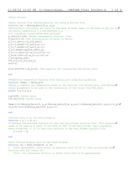 MATLAB Final Project | PDF