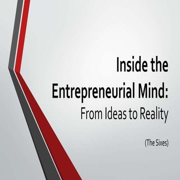 Inside the Entrepreneurial Mind