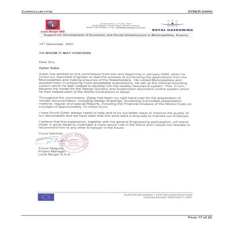 Zyber Gaka - CV 17 | PDF