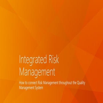 Risk Management integrated pub