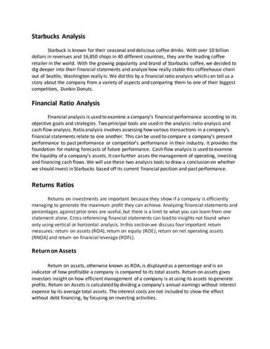 Starbucks Financial Analysis