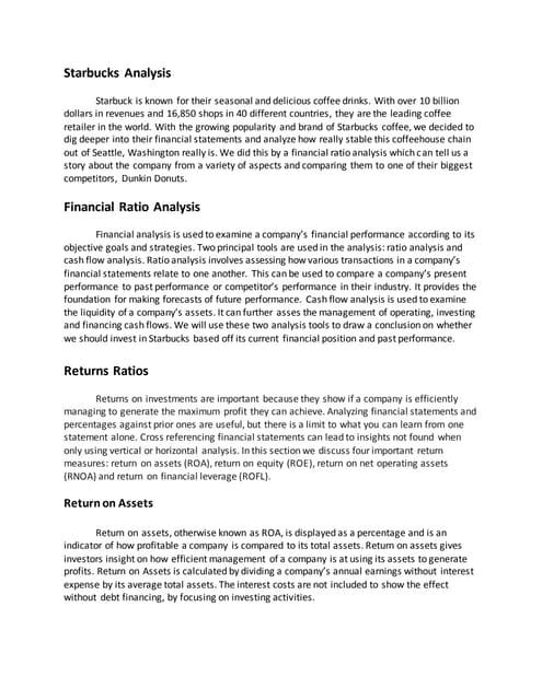 Starbucks Financial Analysis