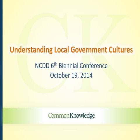 Susan Stuart Clark on Local Government Cultures (NCDD  2014)