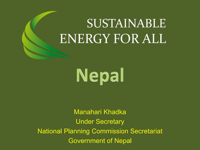 Nepal Country Presentation at ACEF 2014