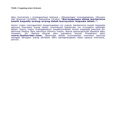 Titik cupping atau bekam