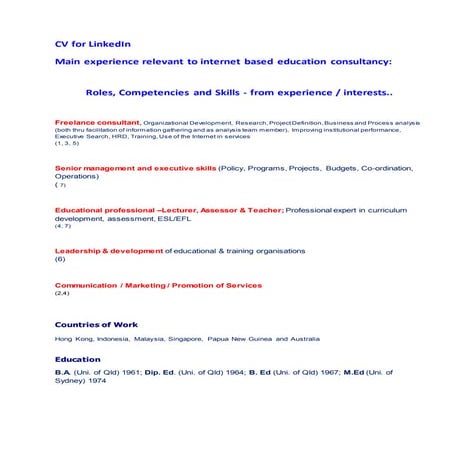 CV for LinkedIn15 | DOCX