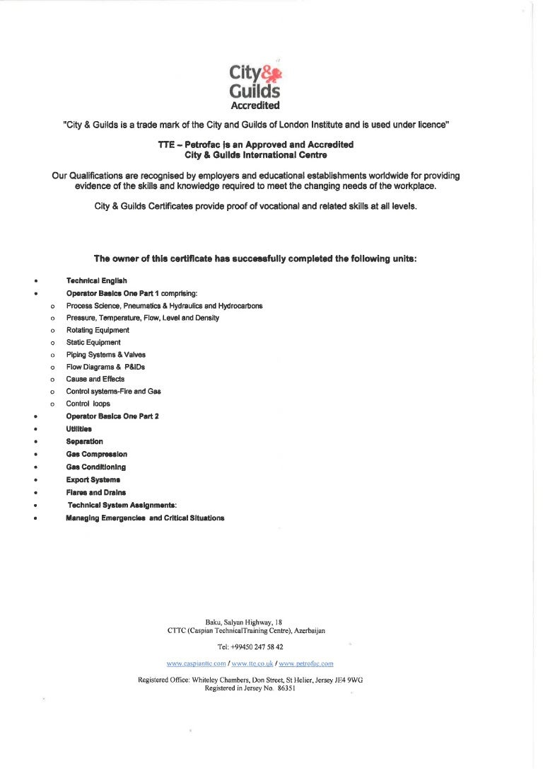 Foundation Certificate next page