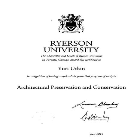Ryerson Arch Cons Diploma