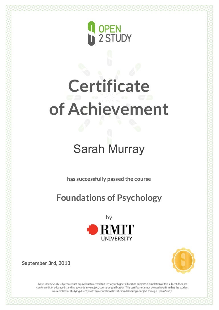 Certificate_Foundation of Psychology